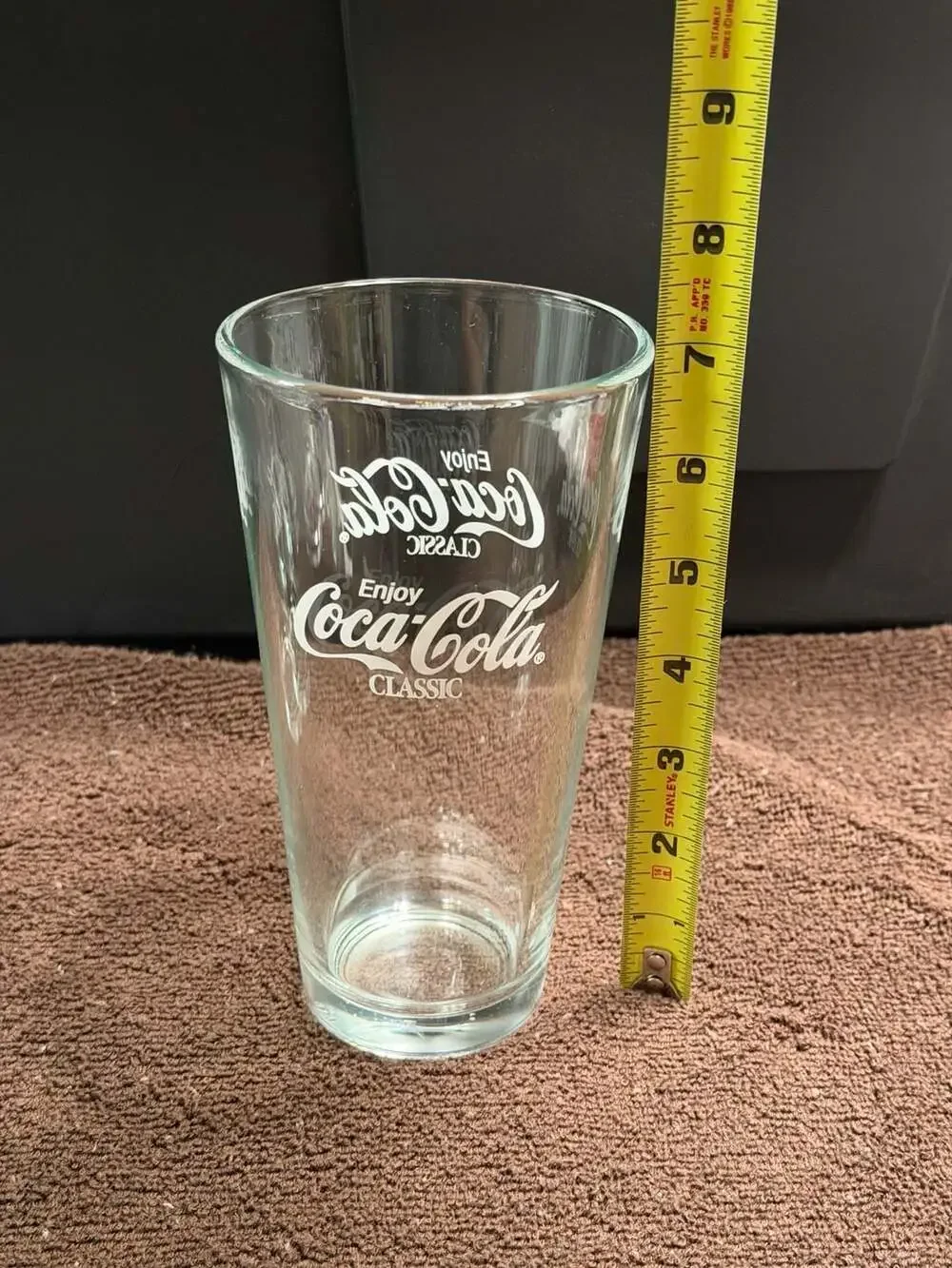 Set of 4 New 7” Vintage style Coca-Cola Classic Clear Thick Glass Tumblers 16oz